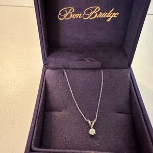 Ben Bridge 14K White Gold Necklace with Diamond Pendant